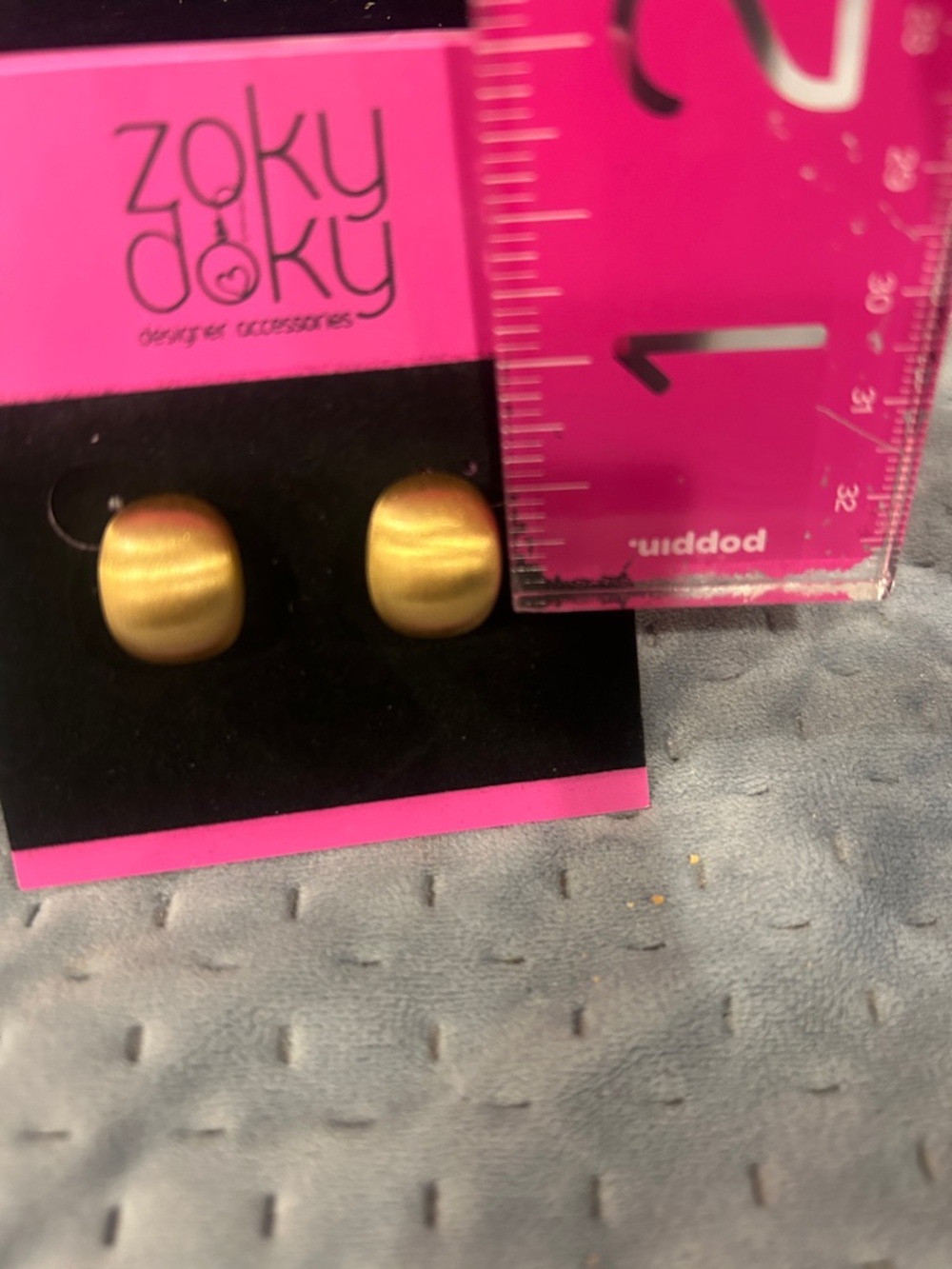 Matte Satin Gold Dome Earrings-NWT - Picture 6 of 6